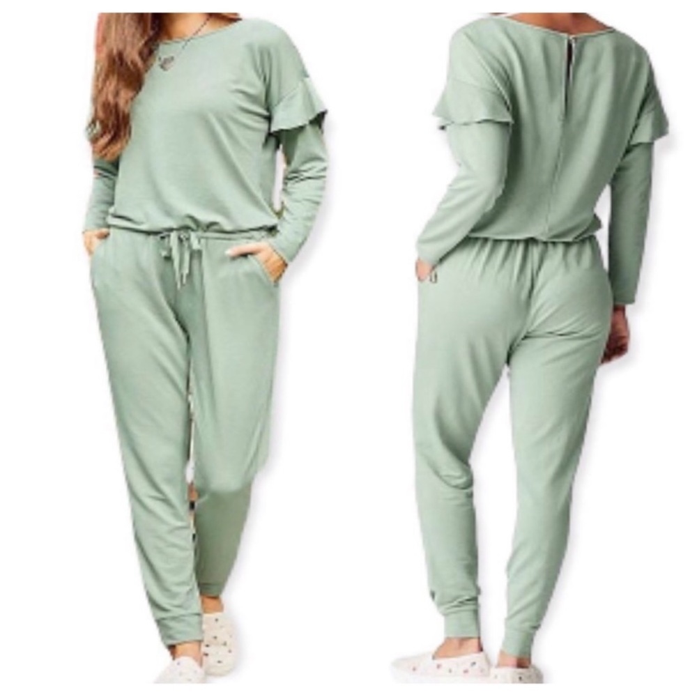 Matilda Jane Mint Green Resting Day Romper Pocket Jumpsuit small NWT